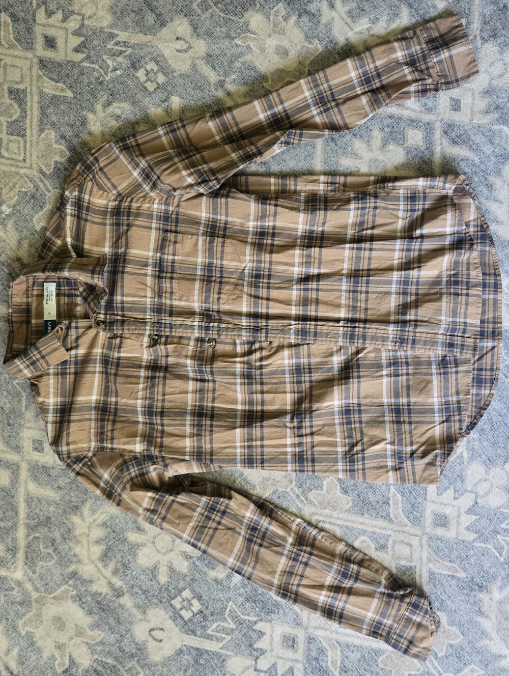 Old Navy Brown Plaid Button-Up Shirt